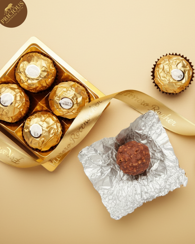 Luxe Ferrero Rocher and Pink Roses Hand-Tied Chocolate Bouquet Sweet T ...
