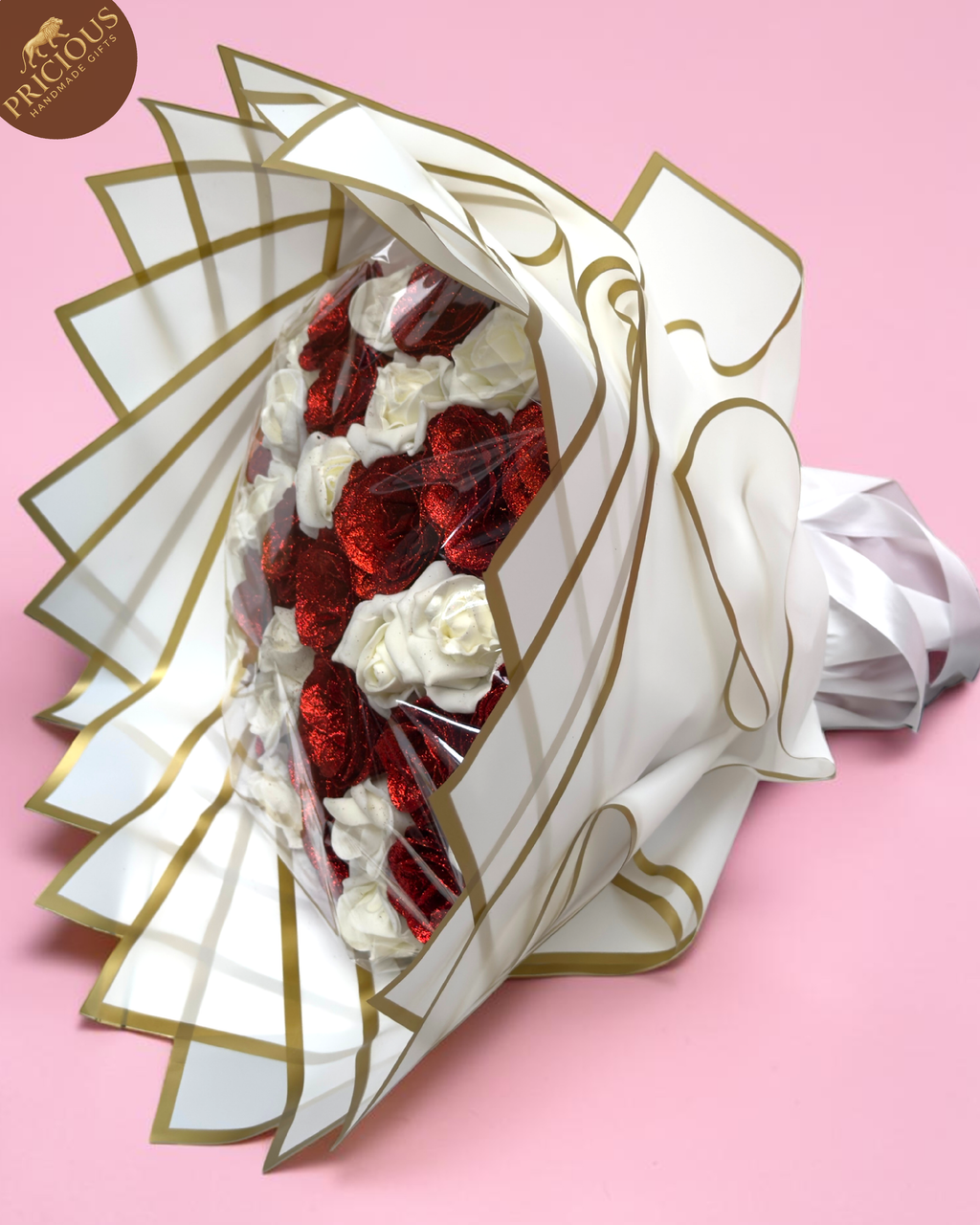 Premium keepsake rose bouquet with satin ribbon finish