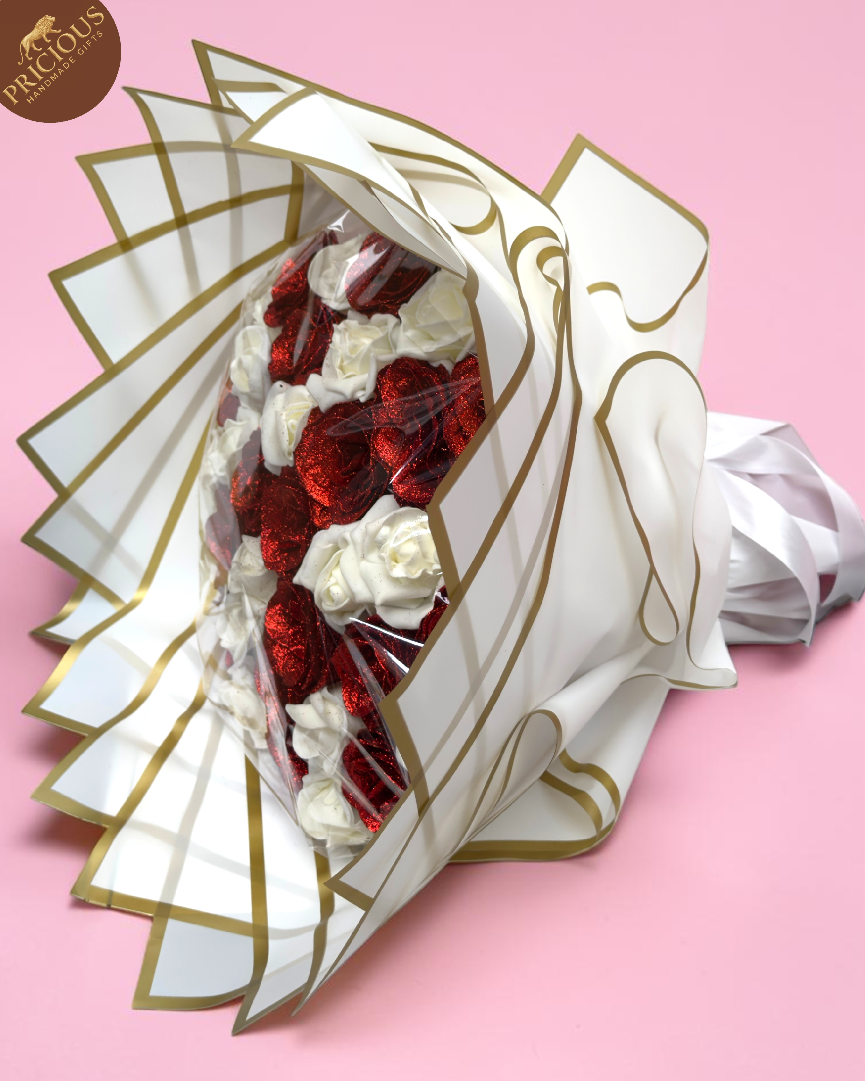 Premium keepsake rose bouquet with satin ribbon finish