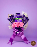 Cadbury Dairy Milk princess birthday chocolate gift bouquet in lilac & pink