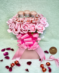 Pink Lindor & Yankee Candle chocolate gift bouquet with roses