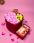 Premium heart-shaped gift box with soap roses, Lindt chocolates and candles – free next-day delivery UK
