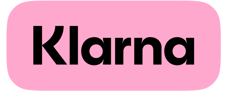 Klarna logo on a pink background