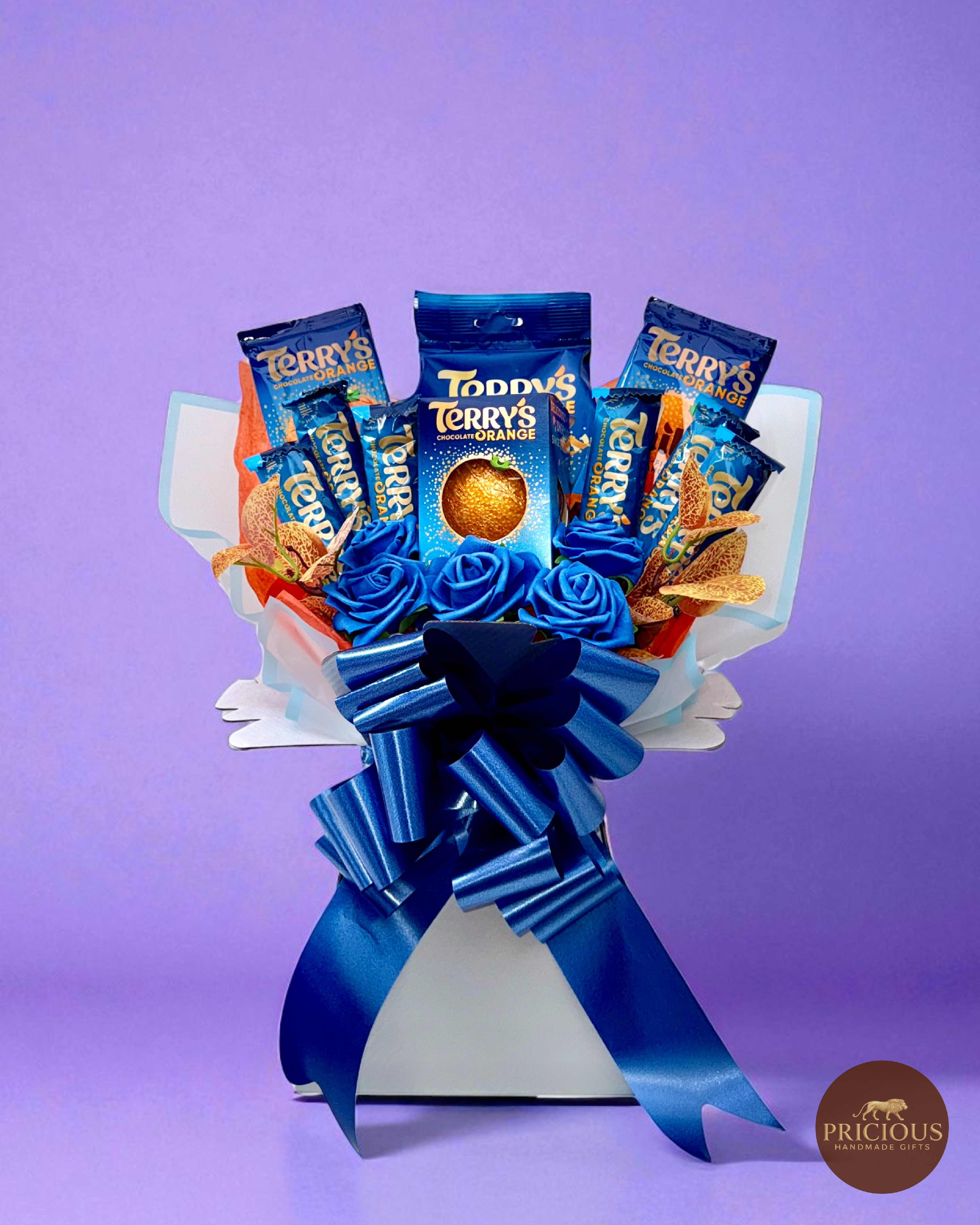 Terry’s Chocolate Orange blue rose chocolate gift bouquet